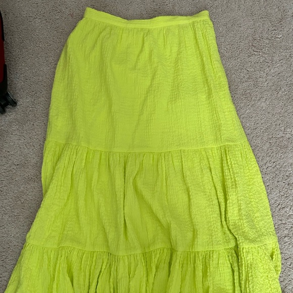 Urban Outfitters, Size S, Neon Yellow/Green MIDI Skirt - Picture 2 of 2